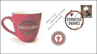 Espresso Drinks 2021 CAFFE MOCHA FDC SEATTLES BEST COFFEE, SPACE NEEDLE Cachet - Image 1 of 2