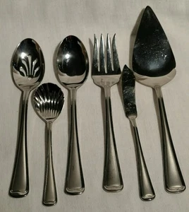 6 PIECE SERVING SET By GORHAM - MONET FROSTED - 18/8 STAINLESS - Picture 1 of 3