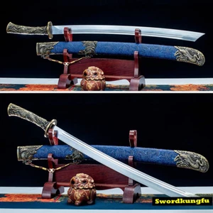 Battle Ready Blue Kylin Broadsword Sharp 1095 Steel Chinese Saber Sword - Picture 1 of 10