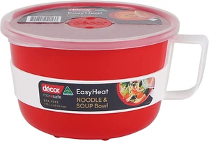 Decor Microsafe Noodle and Oat Bowl, 1.15 Litre Capacity, Red, 30.4 Oz - Picture 1 of 8