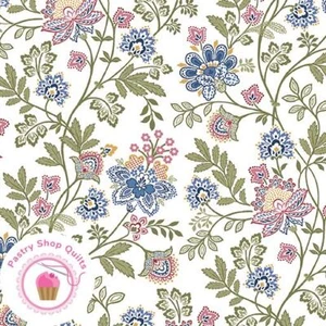 Maywood Bandana 6128 09 weiß blau Blumenmuster Quilt Rockstar Nähen - Bild 1 von 3