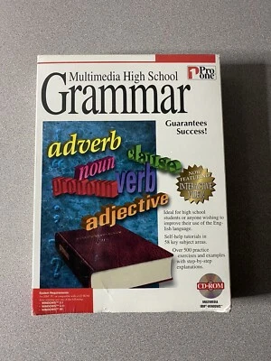 Multimedia High School Grammar (PC 1995 Pro One 2 Disc) Vintage Windows Software - Image 1 of 4