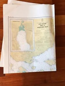 1983 Vintage Canadá Columbia Británica Mapa Carta Náutica 3576 Fife Sound 45X33 - Imagen 1 de 10