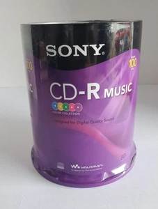 Sony Music CD-R 100 Pack Color Collection 80 min Recordable NEW SEALED - Photo 1/3