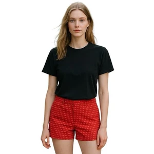 Tommy Hilfiger Rojo Blanco Lunares Estampado Retro Chino Algodón Pantalones Cortos Informales Talla 6 - Imagen 1 de 6