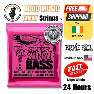 Ernie Ball Super Slinky Bass Strings (45-100) + 2 Bass Guitar Picks - Imagen 1 de 4