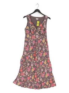 East Women's Midi Dress UK 10 Purple Linen with Cotton A-Line - Picture 1 of 6