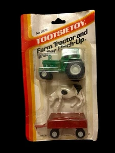 1985 TOOTSIETOY Farm Tractor & Trailer Hitch Up Cow Die Cast Metal #2876 - Picture 1 of 3