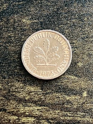 Moneda real de hierro revestido de cobre 1973 Alemania 1 One Pfennig TB2467* Foto 1 de 2