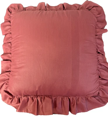 Almohada Dakotah Chintz 12" x 12" x 3" + flecos lisos de 2" ~ malva/rosa oscura Foto 1 de 4