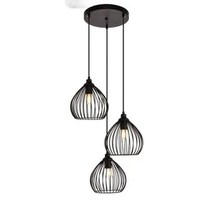 Timeless Home Sabrina 16 in. W x 23.1 in. H 3-Light Black Pendant with Shade - Picture 1 of 6