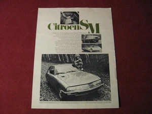1970 Citroen SM Sales sheet Brochure Booklet Catalog Original Old - Picture 1 of 2