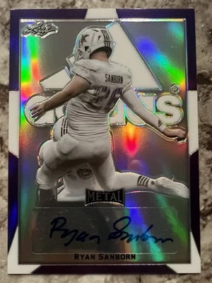 2019 Leaf Metal U.S. Army All-American Bowl - Ryan Sanborn Adidas Purple 1/1 - Image 1 of 2