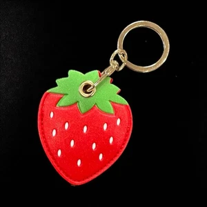 Erdbeere Taschenanhänger süß Schlüsselanhänger Handtasche Schlüssel PU Leder rot neu - Bild 1 von 6