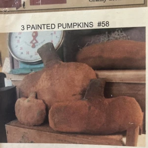 Primitive Pumpkins Halloween Pattern 3 Sizes Sewing Pattern - Picture 1 of 1