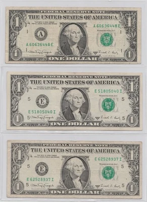 1988A WEBNOTE LOT - 3 Notes - Ungraded (FR #1917-A, 1917-E) - Image 1 of 2