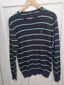 Polo Ralph Lauren Green & Navy Pima Cotton Jumper Size XS - Picture 1 of 6