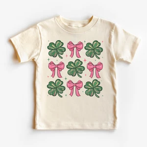 Clovers And Bows St. Patrick's Day Shirt - St. Patrick's Day Kids & Adult Tee - Picture 1 of 7