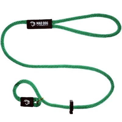 Correa inglesa para perro Mad Dog Products 1/2” x 10’ cuerda verde exclusiva Foto 1 de 4