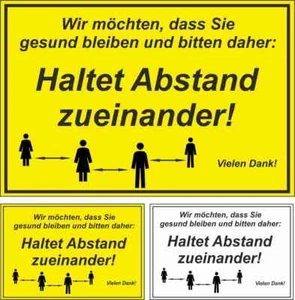 Schild Corona 20x30cm Bitte Abstand halten Praxisschild Viren wetterfest #A8 - Bild 1 von 7