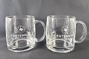 Centennial Advisors, LLC Texas Clear Glass Mug Advertising Set of 2 - Picture 1 of 7