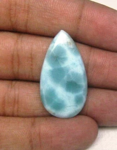 Natural Larimar Cabochon Pear Shape 26.45 ct Loose Gemstone Handmade J 781 - Picture 1 of 5