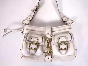 Coach Legacy Signature Ivory and Beige Shoulder Purse Handbag Rare VTG #7469 - Picture 1 of 16