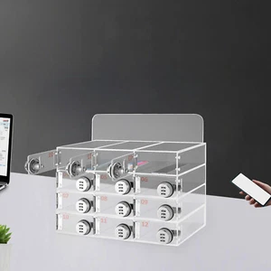 Caja de almacenamiento de acrílico transparente para teléfono celular de 12 ranuras con cerraduras EXCELENTE - Imagen 1 de 15