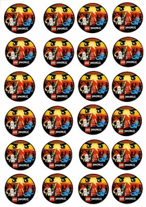 24 pluffins y cupcakes oblatos - fondant Lego Ninjago C1 - Imagen 1 de 1