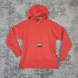 Under Armour Hoodie Youth Large Girls Coral Pink Logo Pullover Sweatshirt - Picture 1 of 10