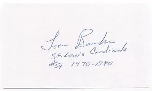 Tom Banks Signed 3x5 Index Card Autographed Signature St. Louis Cardinals NFL - Picture 1 of 2