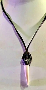 Collar Colgante Cuero Cocodrilo Canguro Cordones PU Diente Exótico Único - Imagen 1 de 3