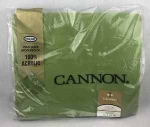 Cannon Lancaster Blanket Twin Full Size 90x72 Green 100% Acrylic USA NOS Vintage - Picture 1 of 6