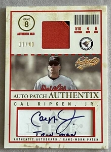 Cal Ripken Jr. 2005 Fleer Auto Sick Patch Authentix 'Iron Man' Game Used /40 - Picture 1 of 4