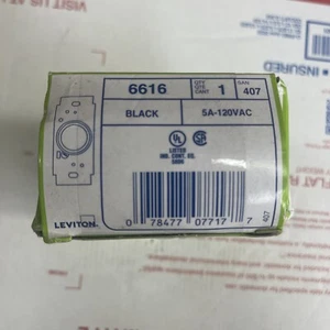 NEU - Leviton 6616 einpolige Lüftersteuerung schwarz 5A 120VAC Zifferblatt - Bild 1 von 2