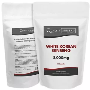 WHITE KOREAN GINSENG - 8,000mg Capsules - Powerful Formula Best Quality on Ebay - Picture 1 of 6