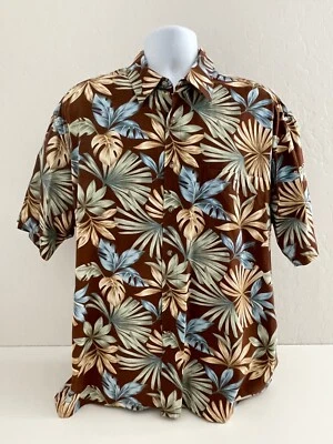 Half Moon Bay Mens Size XL Short Sleeve Floral Hawaiian Button Down Shirt Cotton - Image 1 of 4
