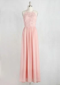 Soieblu Modcloth Maxi KLEIN hellrosa gehäkelt Oberteil ärmellos  - Bild 1 von 8