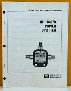 HP / Agilent 11667-90037 HP 11667B Power Splitter Operating & Service Manual. - Picture 1 of 2