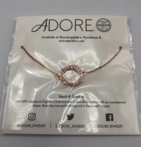 Adore Swarovski Signature Organic Circle Bracelet in Rose Gold $39 MSRP - Picture 1 of 5