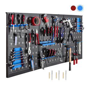 AREBOS Tool Wall Three-Piece 17-Piece Hook Set Blue Tool Perforated Wall blue