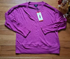 Buffalo David Bitton Raspberry Soft Knit V-Neck Sweater. Sz Medium NWT! - Picture 1 of 7