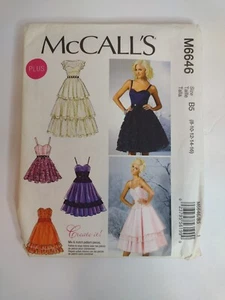 Uncut McCall's Sewing Pattern M6646 Lined Dresses Variations Size: 8-10-12-14-16 - Picture 1 of 7