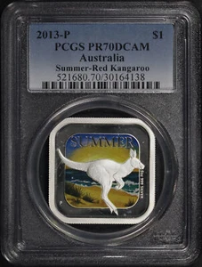 2013-P Australia $1 Silver Summer Red Kangaroo Square PCGS PR-70 DCAM - Picture 1 of 2