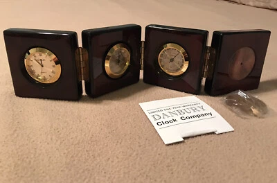 VINTAGE NUEVO! RELOJ DANBURY MULTIFUNCIÓN TERMÓMETRO E HIGRÓMETRO GRABABLE Foto 1 de 4