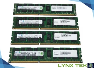 Lot of 4 Samsung 8GB 2Rx4 PC3L-10600R DDR3 Cisco Certified Server Memory (32GB) - Picture 1 of 3
