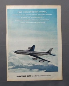 PUB PUBLICITE ANCIENNE ADVERT CLIPPING 230917 BOEING 707 INTERCONTINENTAL AIR FR - Picture 1 of 1