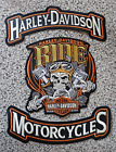 HARLEY DAVIDSON MOTORCYCLER SKULL PATCHES +ROCKER CREAM WHITE COLOR 3PCS