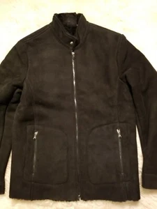 NEU MIT ETIKETT VINTAGE DE LUXE SHEARLING MOTO BIKER JACKE 40 38 M, SCHWARZ - Bild 1 von 7