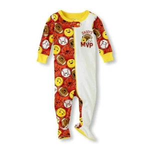 THE CHILDREN'S PLACE 1PC DADDYS SPORTS BOY FOOTED STRETCHIE PAJAMAS 03-18M 2T 3T - Picture 1 of 1